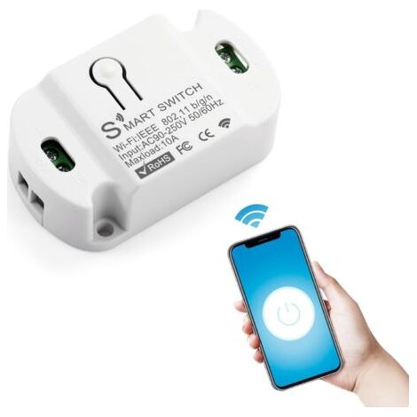 1 Pièces Interrupteur Connecté avec Alexa, Interrupteur Wifi Smart Life, Interrupteurs Intelligents Connecté avec Smart Life/Tuya APP, Wifi Interrupteurs Connectés Alexa/Google Home (1/5)