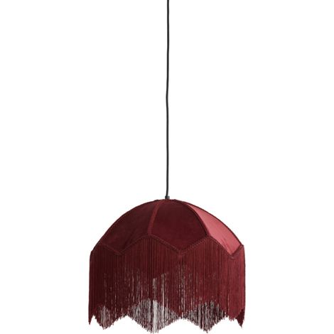Light & Living - hängeleuchte - Malacia - rot - raffia