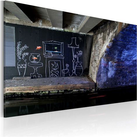 Quadro - E' mio questo pezzo di pavimento (Banksy) - 60x40 (1/4)