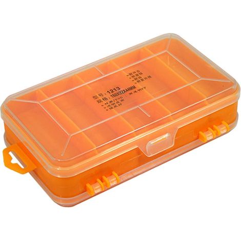 Boîte de rangement transparente double face en plastique pour petites pièces électroniques (jaune) (1/5)