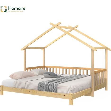 Natur Bettgestell und Polyester 208 x 182 x 170 cm aus Holz HOMAIRE (1/5)