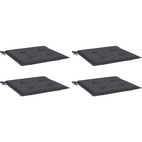 INLIFE Coussins de chaise de jardin 4 pcs Anthracite 40x40x3 cm (1/5)