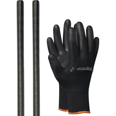 vasalat Gewindestange M16 1000mm Edelstahl A2-70 - Gewindestab mit Außengewinde DIN 976-1 - hochwertige Metallstange mit Gewinde - 2 Stück (1/5)