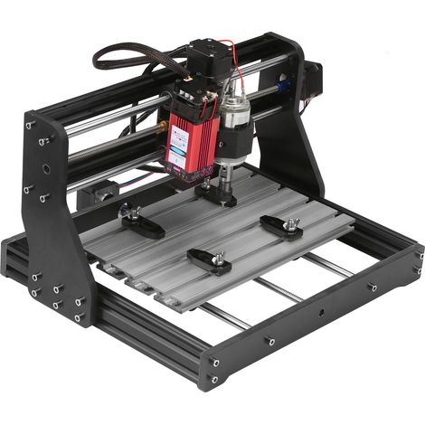 Kit de fraiseuse CNC Pro 3018 avec commande GRBL 3 axes, contrôleur hors ligne et module 10 W. Machine de gravure et de fraisage pour plastique, acrylique, PCB, PVC et bois. Zone de travail XYZ : 300 (1/5)