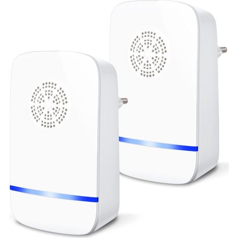 Repelente Ultrasónico de Plagas, Antimosquitos Electrónico Control de Mosquitos Hormigas, Cucarachas, Moscas, Arañas, Chinches, Ahuyentador de Ratas y Ratones para Interiores (2 Pack) (1/5)