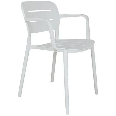 Gartenstuhl Amicasa Creta weiß 52.5x53x79 cm Polypropylen