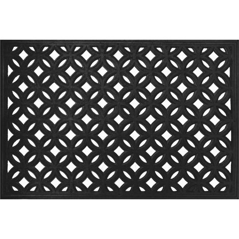 Schwarze Gummifußmatte, geometrisches Muster, 60 x 40 cm (1/5)