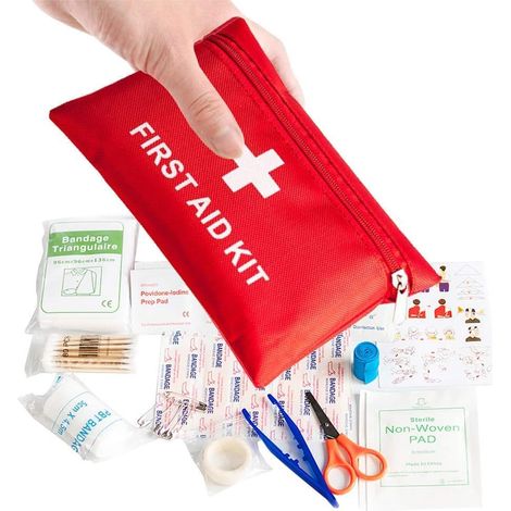 Trousse de Premiers Secours,Mini Kits de Survie Petite Trousse de Survie d'urgence 12 Pack Sac de Médicale Comprend Bandage Tampons Soins pour Voyages Bureau à Domicile Voiture Randonnée Camping (1/5)