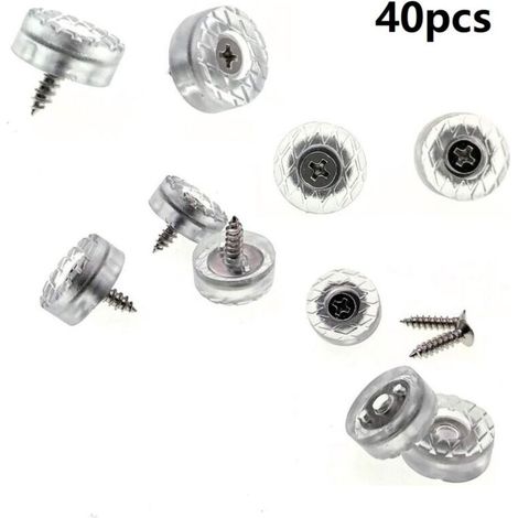 40 x Antidérapant, Anti-humidité, Silencieux, 18 mm Silicone Caoutchouc Protecteur de Plancher Meubles Sol Coussinets avec Vis pour Meubles Chaise Jambes Pieds pour Bois Franc/Carrelage