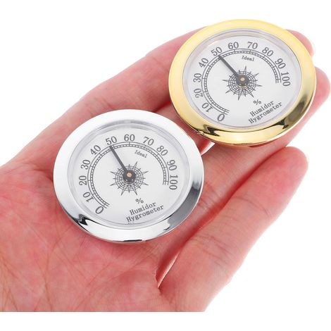 2 Pièces Hygromètre Numérique pour Cigares Moniteur D'humidité pour Boîte à Cigares Plastique 38mm Noir Étui de Guitare Mesure Précise (1/5)