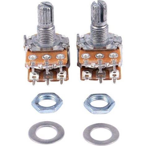 2 pezzi B50K 50K Ohm 6 terminali doppio potenziometro rotativo lineare conico -Crezuo