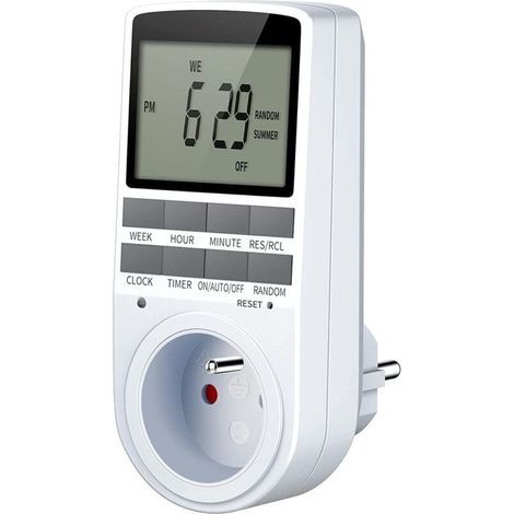 Prise Programmable, Programmateur Prise Électrique et Digitale, Minuterie Prise Numérique avec Grand LCD écran, 10 Programmes Journaliers Hebdomadaires avec Mode Aléatoire Antivol, Maxi 3680W (1/4)