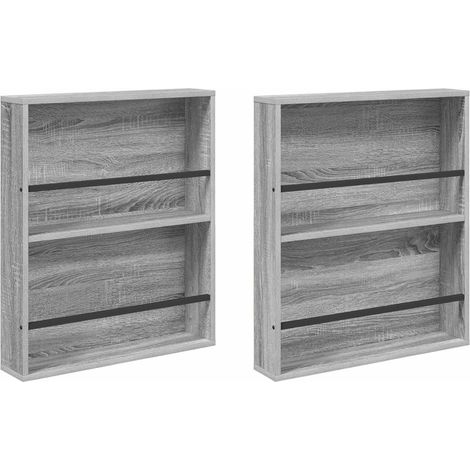 Maison Exclusive - Scaffale per riviste 2 pcs Grigio Sonoma 60 x 12 x 70 cm