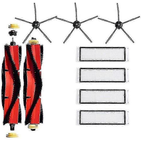 Pièces détachées pour aspirateur Roborock - Kit de 9 pièces avec brosse latérale noire et serpillière pour S5 Max, S6, S60, T6 (1/4)