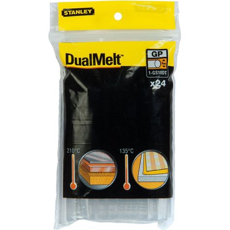 STANLEY 1-GS10DT Barras de cola termofusible Dual 10cm / diametro 7mm (24 u.)  STANLEY 1-GS10DT (1/5)