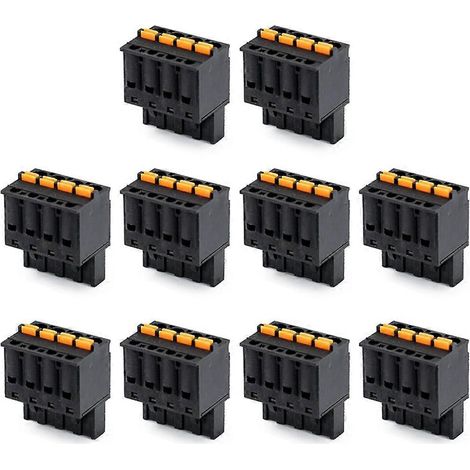 10 borniers femelles à ressort 2EDGKD5.08 mm sans soudure, noirs, 4P (1/5)