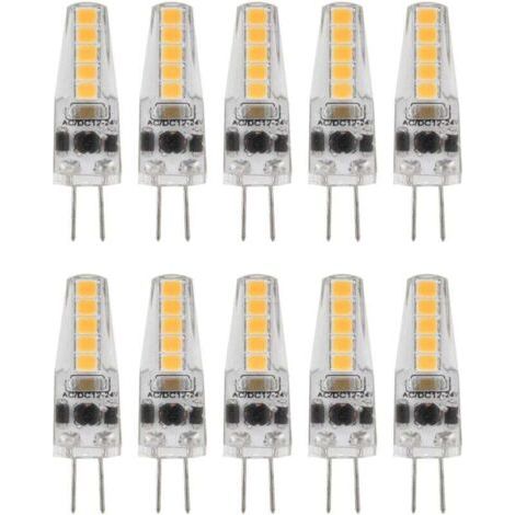 BUNTHAUS PA 10pcs Ampoules LED G4, 2W 3000K AC 12-24V Ampoules à Intensité Variable pour Lustre Plafonnier Lampe de Table Blanc Chaud (1/4)