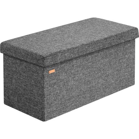CASARIA® Foldable Ottoman Chest Bench with Padded Lid 100/131 Litres Capacity  L - Dunkelgrau (de)