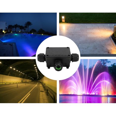 Anschlussdose für den Außenbereich zur LED-Beleuchtung im Haus, wasserdichte Anschlussdose für Kabel, T-förmiges Netzteil für Growzelte, 10–14 mm (1/5)