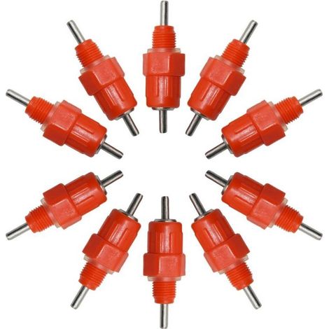 Automatische Nippeltränke, Automatisches Tränke-Set, Geflügeltränke aus Kunststoff, Automatische Geflügeltränke, Geflügeltränke, Wassernippeltränken, für Hühner, Enten, Geflügel, 10 Stück