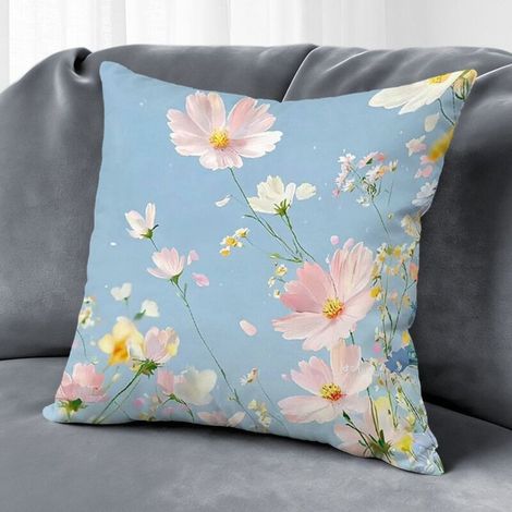 Housse de coussin floral vintage, décoration maison élégante,40×40cm (1/5)
