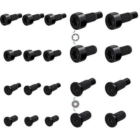 Vis de sécurité pour sonnette vidéo - Lot de 20 - Acier au carbone - T5 et T6 - Pour Ring Doorbell 2 et Pro - Noir (1/5)