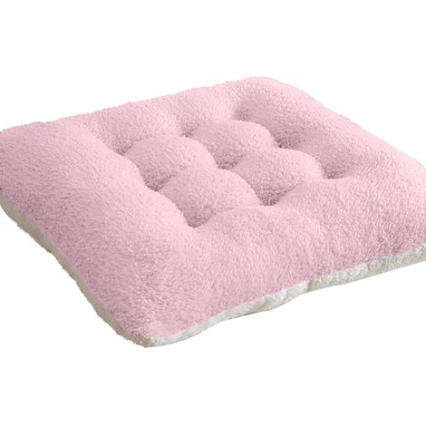 Cushion Assise - Fausse Fourrure Mouton - Fixation Par Cordons - Pour Chaise Bureau Canapé Sol - 45 x 45 cm - 1 Pièce (1/5)