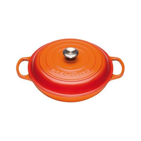 LE CREUSET Le Creuset Faitout Signature en Fonte Émaillée, Rond, 30cm, 3,2 L, 5,555 kg, Volcanique, 21180300902430 (1/2)
