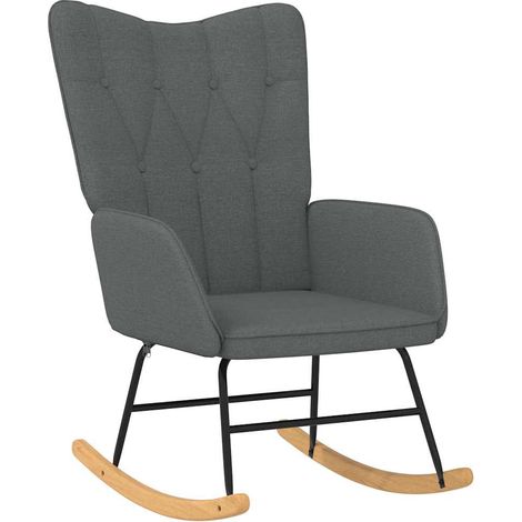 Maison Exclusive - Schaukelstuhl Dunkelgrau Stoff (1/5)