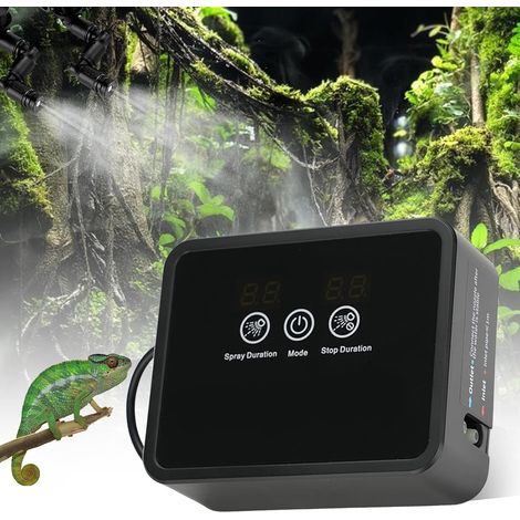 Humidificateur pour reptiles - Système d'arrosage pour terrarium - Système de brumisation - Vaporisateur automatique avec minuterie et buses de pulvérisation (1/5)