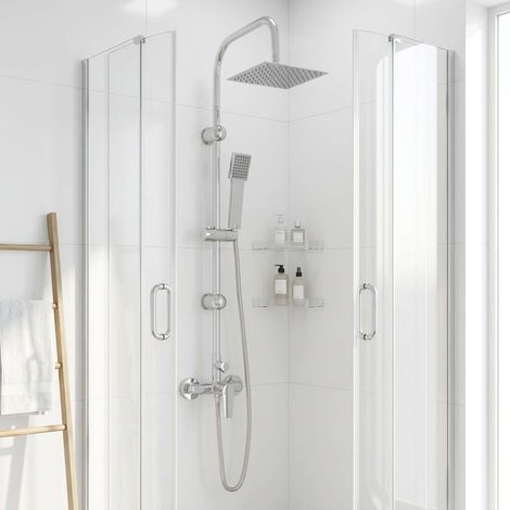 vidaXL Système de Douche Chrome Acier inoxydable 21 x 48 x 112 cm (1/5)