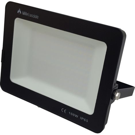 Faro led slim da esterno 100w IP65 faretto smd altà luminosità luce calda fredda metallo nero calda 3000k