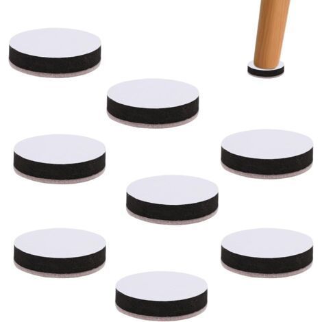 Lot de 8 rehausseurs de meubles autocollants - Pour table, chaise, canapé, lit, cabinet - Hauteur élevée : 6 cm - Hauteur : 1,65 cm (1/5)