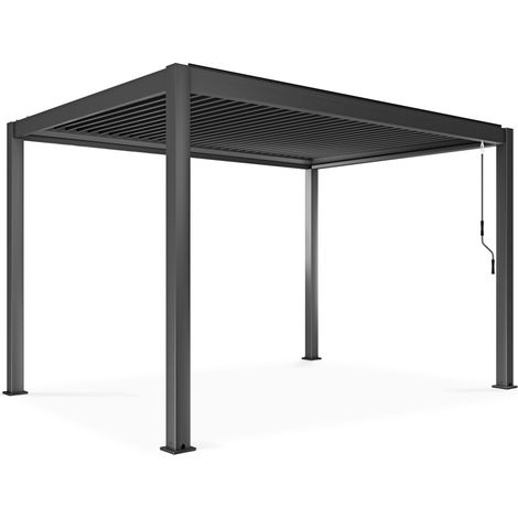 Pergola bioclimatique autoportée gris 3 x 4 x 2.5 m (1/4)