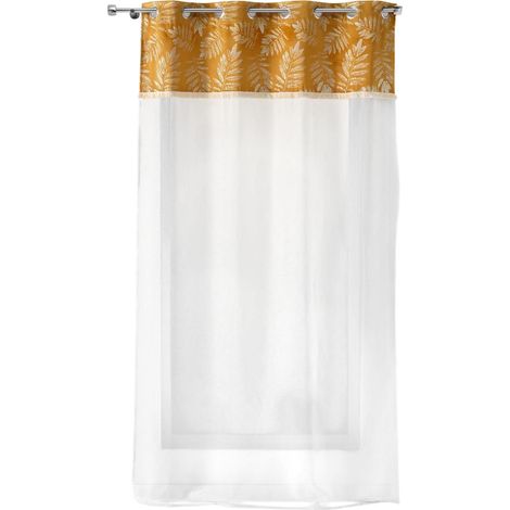Voilage a oeillets 140 x 280 cm Tropical Adelore Jaune