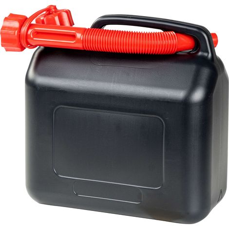 Benzinkanister 5 Liter, Krafstoffkanister UN-geprüft, Reservekanister mit Sicherheitsverschluss schwarz/rot (1/5)