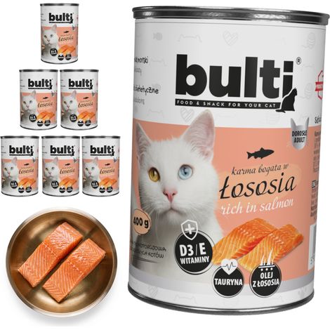 Aliment humide pour chat BULTI Saumon, boîte de 6 x 400 g (1/3)