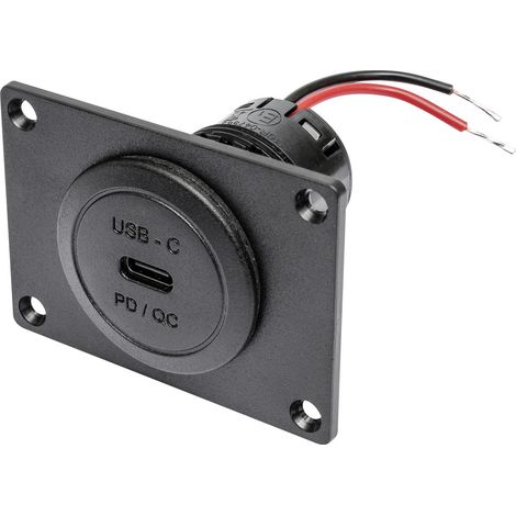 ProCar Power USB-C Einbausteckd. PD/QC 60 W + Montagepl. ohne LED 12 V, 24 V (1/2)