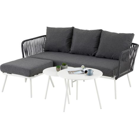 Salon de jardin MYKONOS Blanc/Gris (1/5)