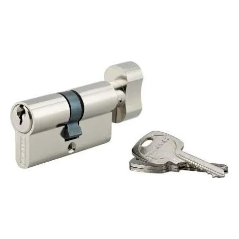 PROFILO STD cilindro con pomolo, ottone nichelato, 30x30 mm, 3 chiavi