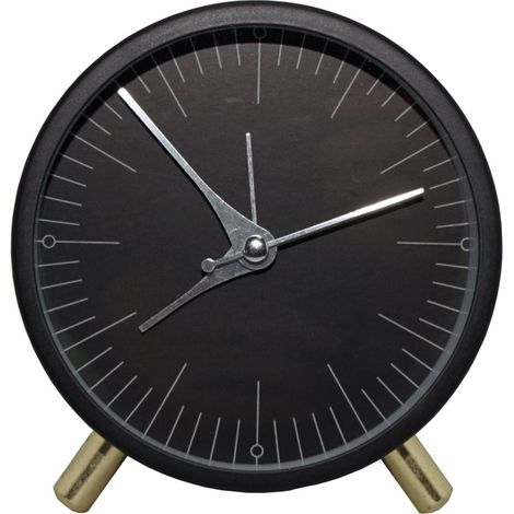 Reloj Despertador Analógico - Marco Metálico - Cubierta de Vidrio - Iluminación Trasera - Alimentado por Pilas - Para Dormitorio (1/5)