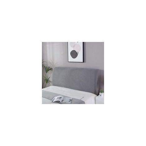 Housse de tête de lit (gris clair, 180 cm/170-190 cm) - Housse de protection extensible et anti-poussière pour dossier de lit simple/king size/double