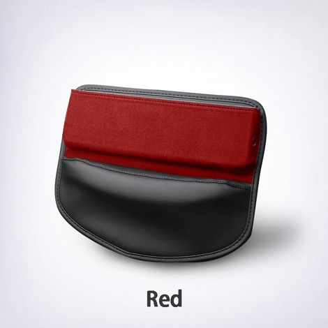 Boîte de rangement portable universelle en daim rouge pour combler l'espace entre les sièges de voiture et les consoles latérales. Accessoires intérieurs de voiture. (1/5)