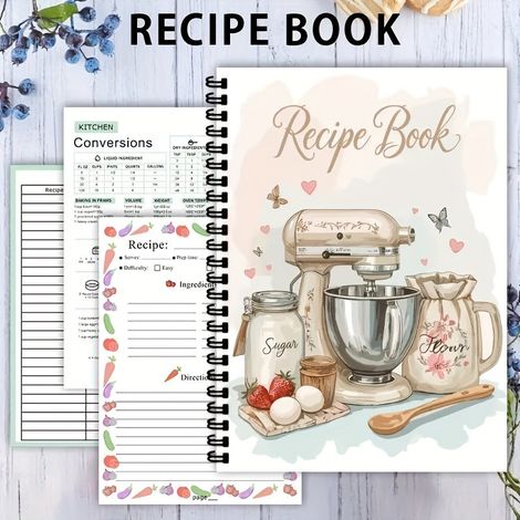 Un magnifique carnet de recettes à spirales, journal de cuisine familial (1/2)