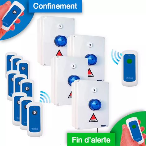 Kit PPMS '6 à 9 classes' alerte / alarme / confinement / attentat-intrusion - modulable sans-fil longue distance