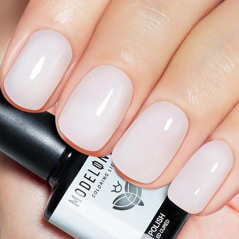 Vernis Semi Permanent Blanc Laiteux, 15ml Naturel French Gel Milky White Nail Art Vernis à ongles Blanc UV LED Gel Vernis Manucure DIY (1/5)