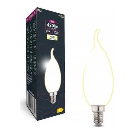 Bombilla LED de filamento C37 con efecto llama, casquillo E14, 4W, 3000K (1/3)