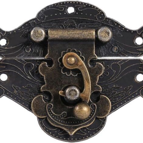 Boucle vintage en relief avec vis, idéale pour les vitrines, les armoires et les boîtes à bijoux. Couleur bronze, 3,8 x 2,9 cm, lot de 2. (1/5)