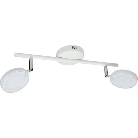 Applique plafond LED orientable 2 spots 10W 3000K blanc (1/3)