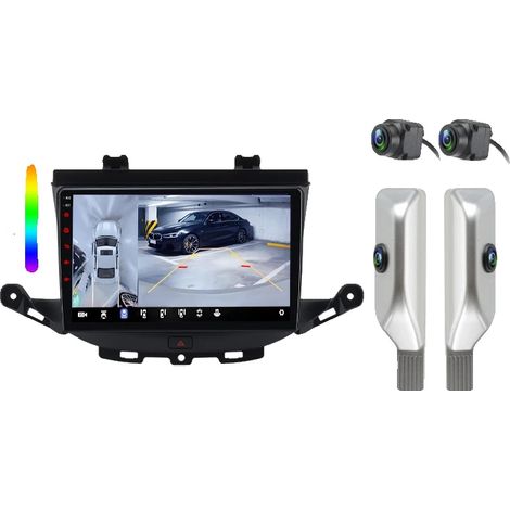 Radio de voiture, support multimédia, système de navigation, compatible avec Opel Astra K 2015-2019, V9 Plus (6GB+128GB) + caméra 360° (blanche) (1/2)